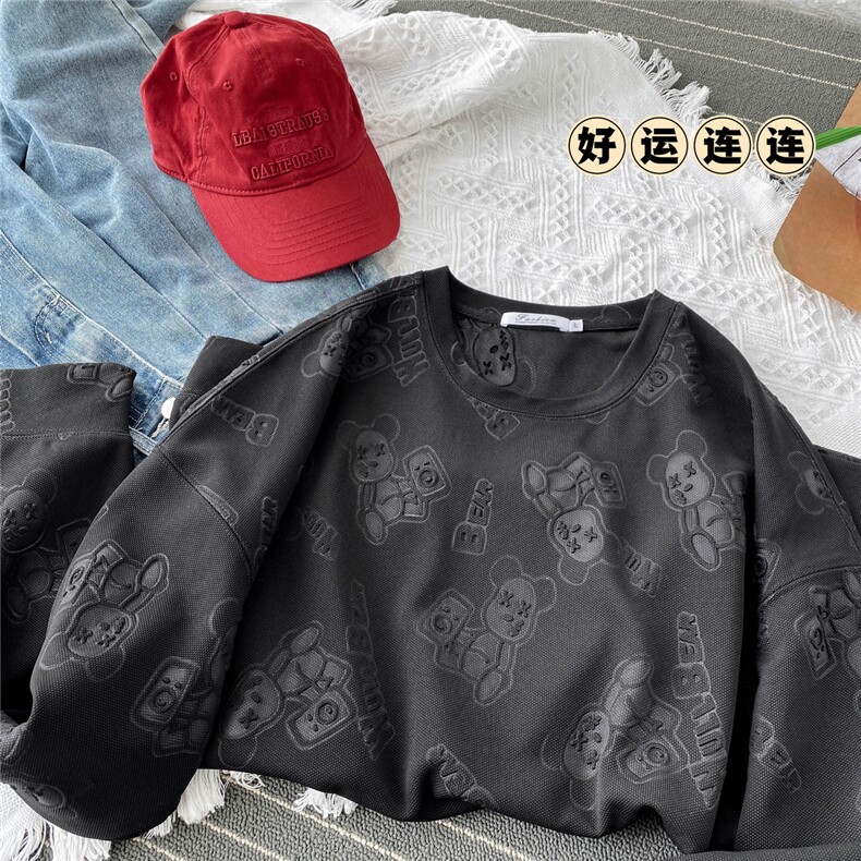 秋冬卫衣男港风复古美式中性大码立体印花外套1016-1Y19P45K60,男装卫衣,星座1016-1（原电商B408-1）