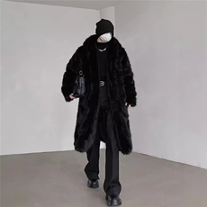 WT151-P180保暖加厚长款连帽皮草外套狐狸毛冬季男士大衣潮网图，男装棉衣，星座1501-3