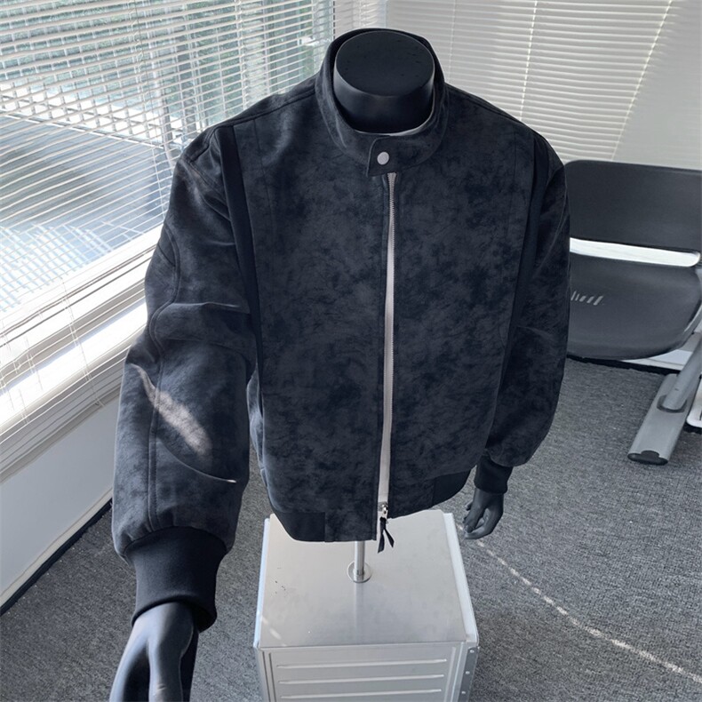 机动皮衣扎染防水立领皮夹克男士休闲皮外套A406JK2550P88,男装夹克,星座309（原A406）
