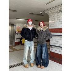 情侣毛领座山雕夹克棉服宽松外套加绒冬季保暖上衣G881-P118网图，男装夹克，电商B245