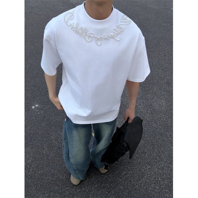 DXU88LL-P39cleanfit珍珠短袖t恤高级感痞帅半袖,男装T恤,星座1007（原301D）