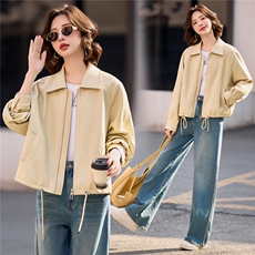 【春季女装新款】2026大量现货时尚休闲金属丝水洗PU皮衣外套，女装皮衣，缘衣格