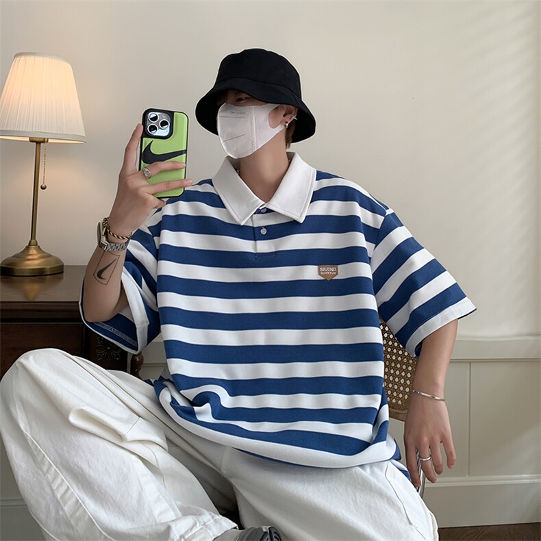 703-T311-P45夏季珠弟纯棉条纹POLO衫休闲短袖,男装T恤,星座703-1