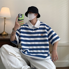 703-T311-P45夏季珠弟纯棉条纹POLO衫休闲短袖，男装T恤，星座703-1