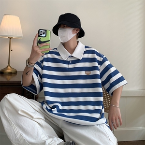 703-T311-P45 夏季珠弟纯棉条纹POLO衫休闲短袖图片