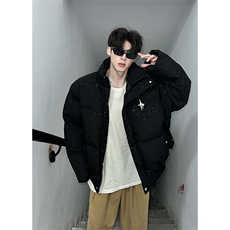405A美式高街个性金属设计印花满天星棉服MY24912-特批85控158，男装棉衣，星座405A