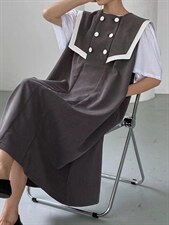 海军风背心裙，女装背心吊带，季尺