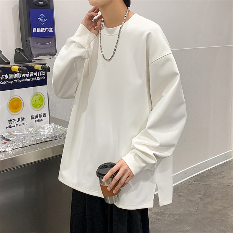 W2259-P482025春秋新款圆领重磅大码男潮ins开叉宽松卫衣,男装卫衣,星座109