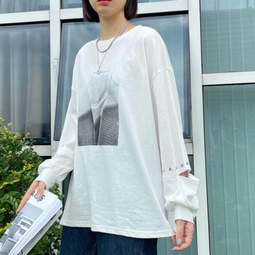 秋季新款袖口时尚破洞设计宽松百搭上衣女，其它，日の谷