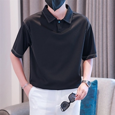 夏男翻领POLO衫拼色男休闲宽松休闲衬衣小伙A236-82570-P50，男装T恤，电商A236