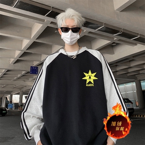 抖音得物供货 提供视频 秋冬重磅美式宽松织带圆领卫衣0710图片