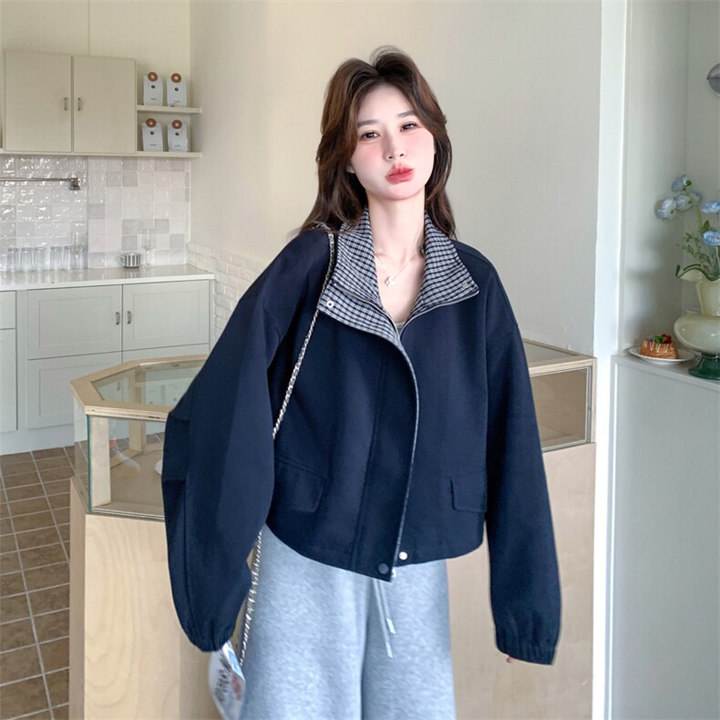 新款大货好数据格子撞色外套6822-P165控248,女装短外套,2C196