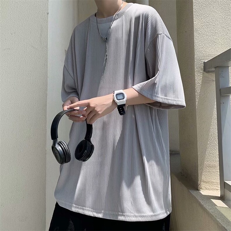 短袖t恤男士夏季潮牌ins潮流宽松纯色休闲五分半袖上衣服TT63-p25,男装T恤,星座1008-1