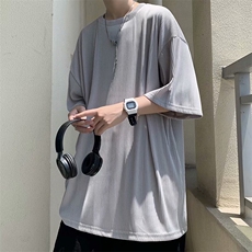 短袖t恤男士夏季潮牌ins潮流宽松纯色休闲五分半袖上衣服TT63-p25，男装T恤，星座1008-1
