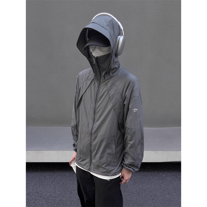 剪裁防晒衣服男夏季透气薄款运动宽松连帽夹克外套潮FSY193，男装防晒衣，星座208-5