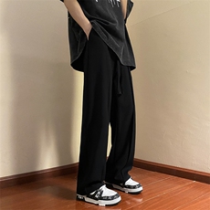 设计感垂感直筒阔腿裤春夏季美式高街潮牌休闲裤子西裤HK9515-P36，男装休闲裤，星座1008