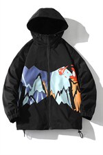 7XL-M连帽夹克外套男2023秋装新款潮印花加肥加大码胖子风衣控88，男装夹克，钱塘717(原712)
