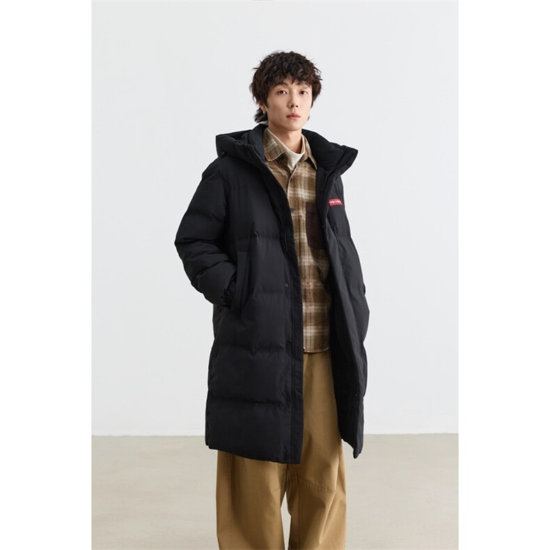 新标90%绒 有报告中长款连帽宽松羽绒服外套 Y5003/P350图片