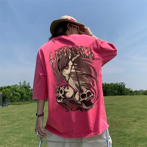 骷髅头印花水洗做旧夏季美式无袖背心/马甲/坎肩XZ514-2-1313-P38图片