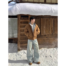 美式飞行员夹克棉服男冬季夹棉加厚廓形立领冲锋衣棒球服外套，男装夹克，星座506A