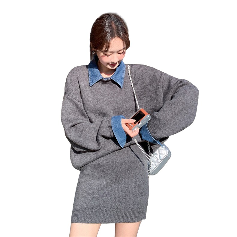 新款2026早春韩系针织裙两件套6201-P175-K258,女装套装/套裙,2C057