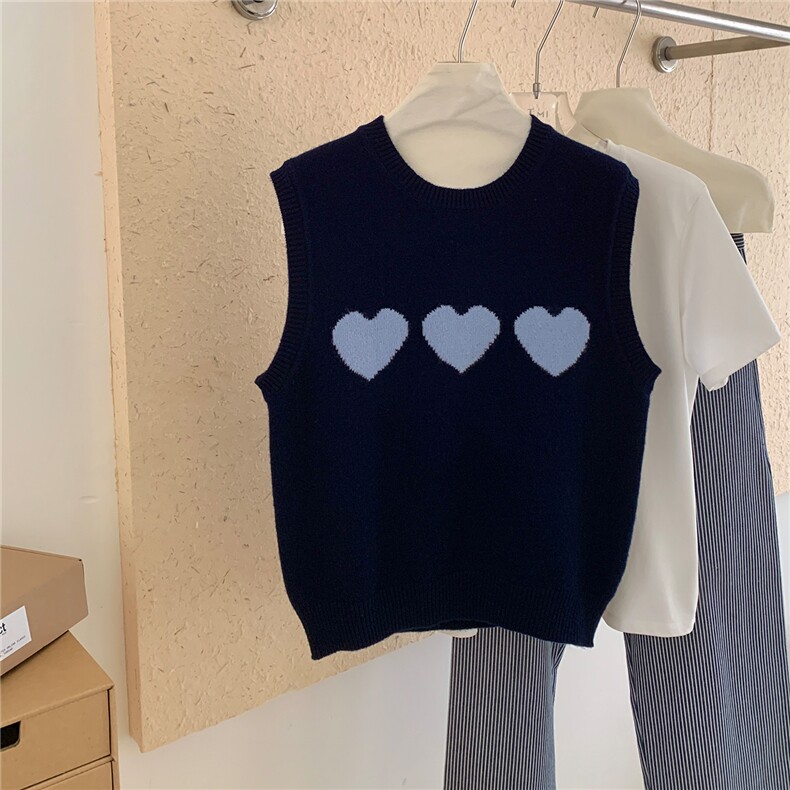 2025年秋季常规无扣通勤三颗爱心马甲时尚百搭，女装马甲，伊绒腾羊绒