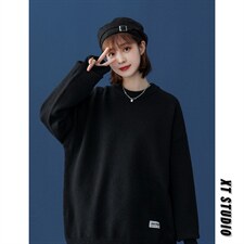 @中性风 冬新款2021毛衣圆领纯色针织衫上衣 A125-C011-P65 女类图片