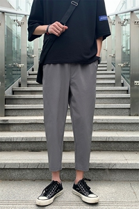2025新/夏港风男士休闲裤9分长裤宽松店主风裤子哈伦裤薄8325/P45图片