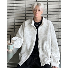 灰色扎染飞行员夹克绒棒球服帅JK701-P65，男装夹克，电商C307