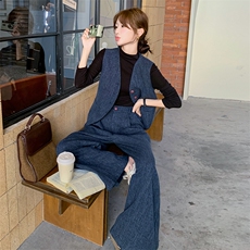 现货马甲+阔腿裤套装两件套2C0958899P165K248，女装套装/套裙，2C095