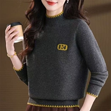 针织衫女春秋冬宽松薄款显瘦软糯低领毛衣打底衫内搭，女装针织衫/毛衣，萱芳婷羊绒