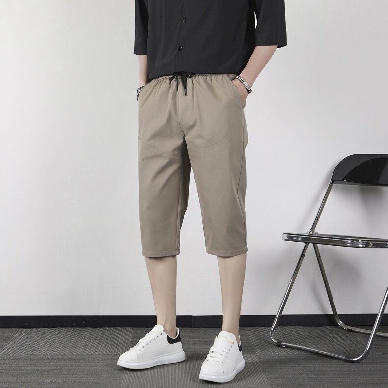 夏季2025弹力系绳七分裤男休闲中裤修身小脚裤男士7分裤VS870,男装牛仔裤,星座1116A-2（原606A-1）