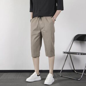 夏季2025弹力系绳七分裤男休闲中裤修身小脚裤男士7分裤 VS870图片