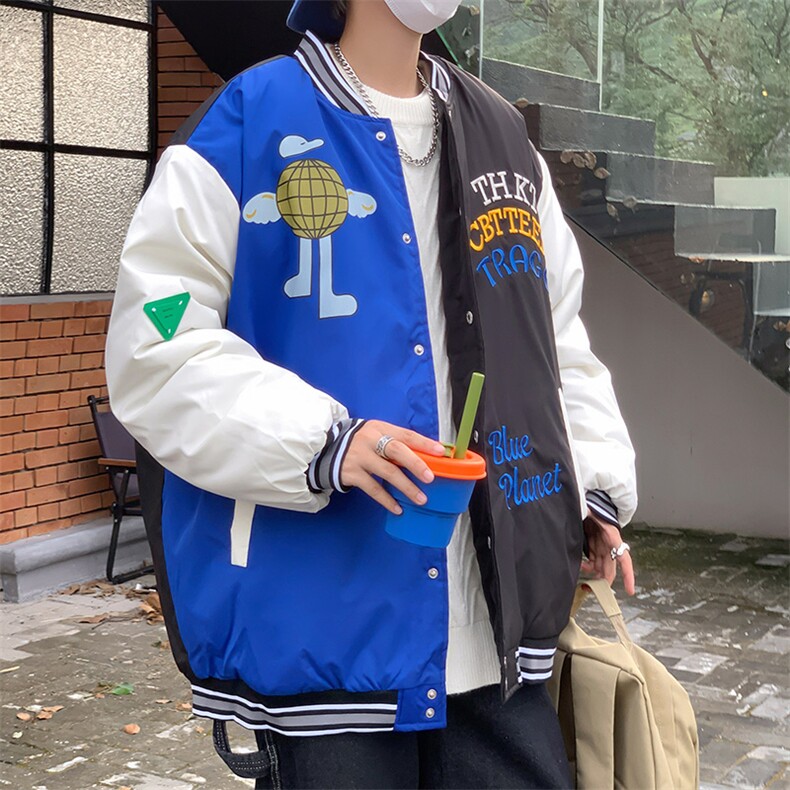 面料升级2022港风棒球服夹克棉衣男棉服女棉袄外套3313-P90控138图片