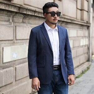 Xl-8XL春装新款男士休闲西服胖子西装上衣外套加肥大码1918款图片
