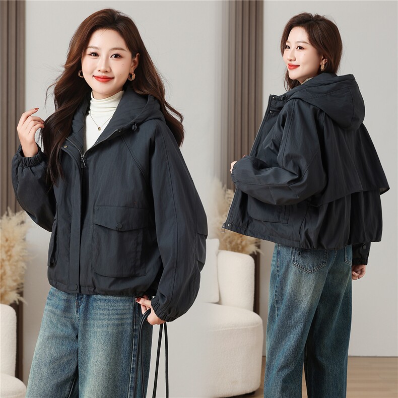 派克服女冬季休闲纯色加绒内里保暖防风外套,女装派克服,曼沙奕珂