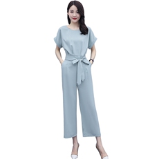 2021年夏季时尚套装直筒裤短袖两件套，女装套装/套裙，丽美静依