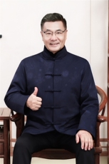 主推现货中老年婚宴喜庆唐装冬加绒可拆卸内胆爷爷风唐装外套，男装民族服装，钱塘723