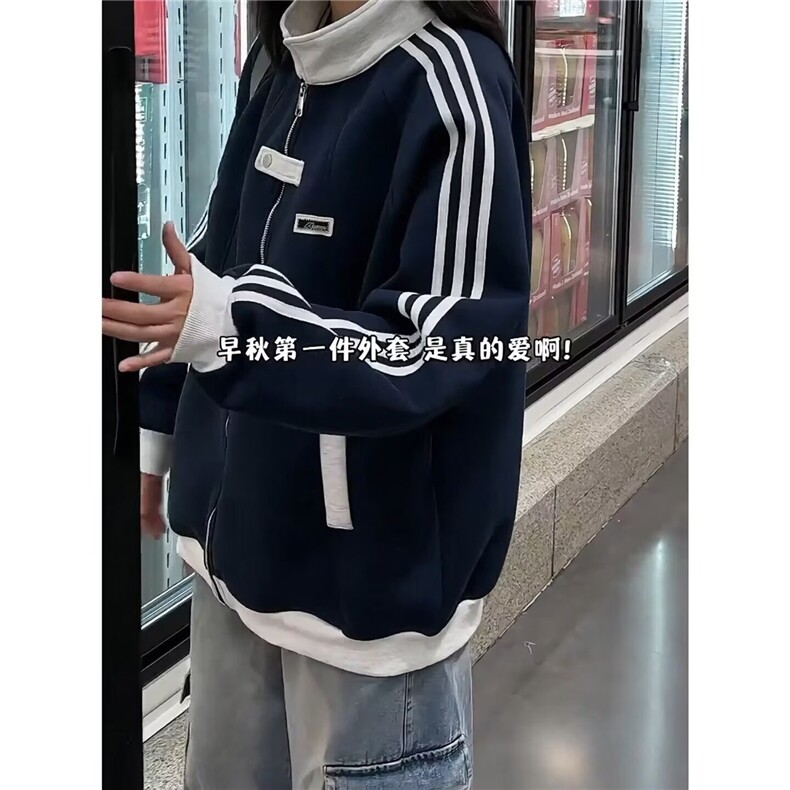 164-P46流行新款慵懒日系简约文艺原宿气质潮流百搭时尚卫衣外套,女装短外套,电商B323A