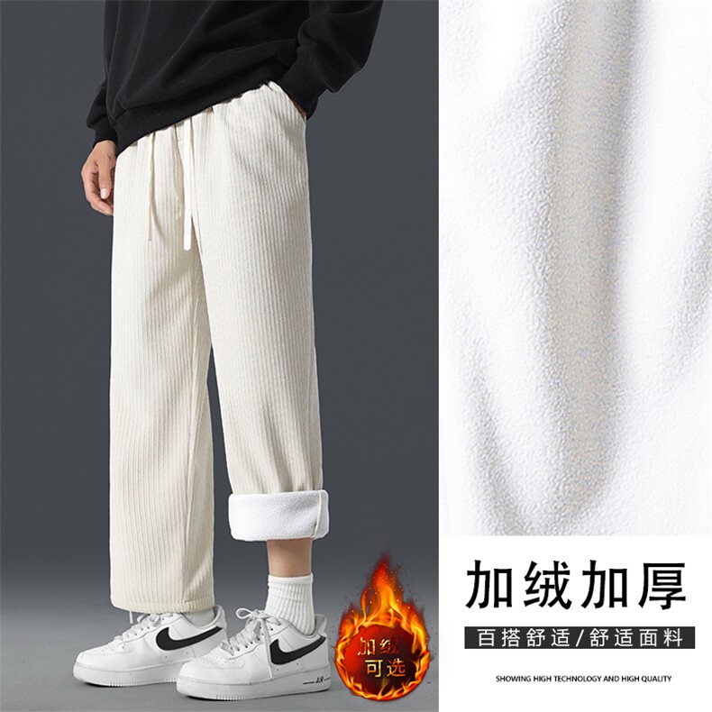 加绒加厚秋冬款潮牌摇粒绒舒适保暖运动休闲裤子JR1001-特批-43图片