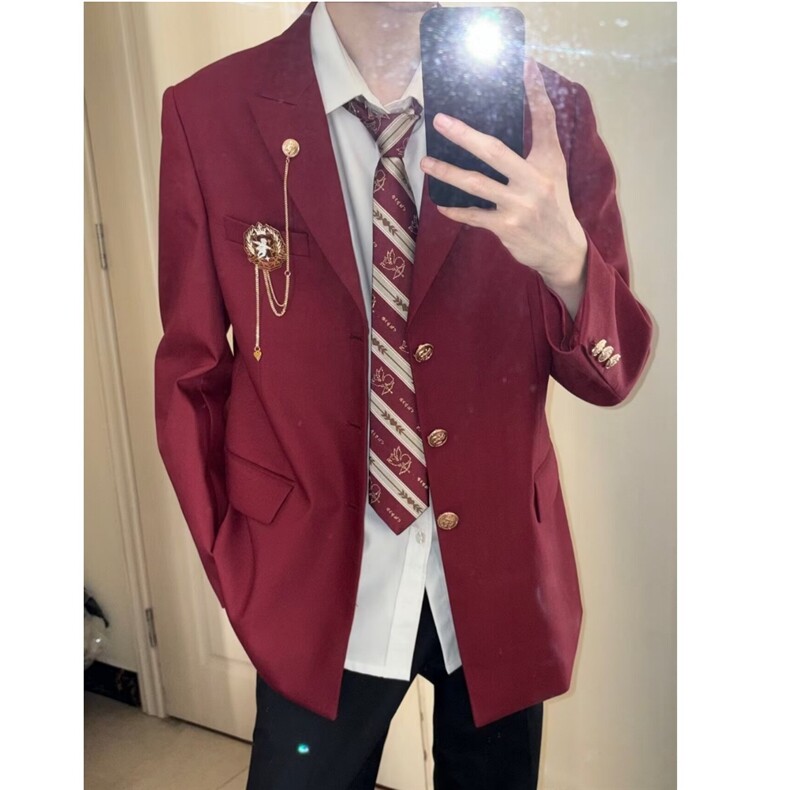 男生西装制服外套日系学院风校供感西服男女百搭班服外套套装图片