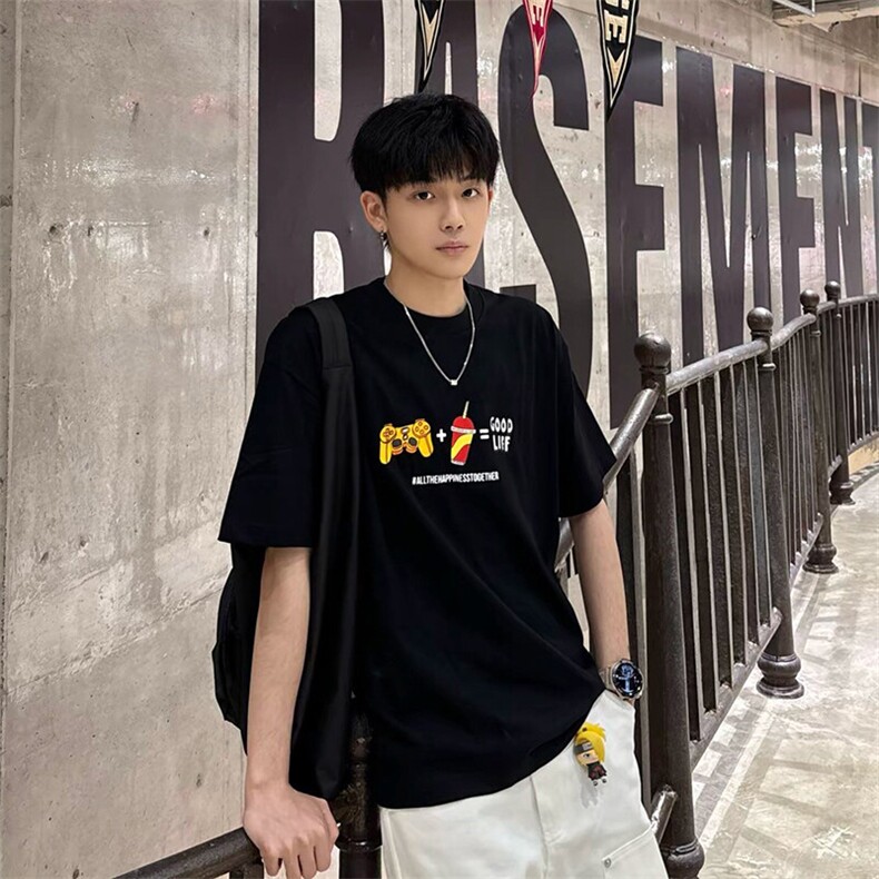 可设48小时发货 支持抖音得物来样二开230克重磅美式短袖t恤MT349图片