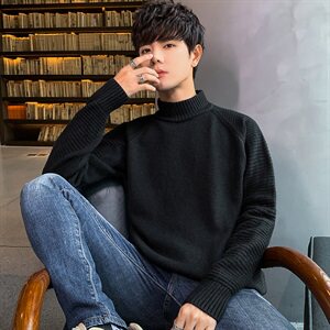 Tim-MY718毛衣男半高领2021秋冬季新款针织衫港风潮牌线衣图片