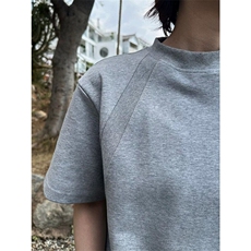 浅灰色松弛感正肩t恤男美式320g重磅太空棉短袖cleanfit情侣半袖，男装T恤，星座1008