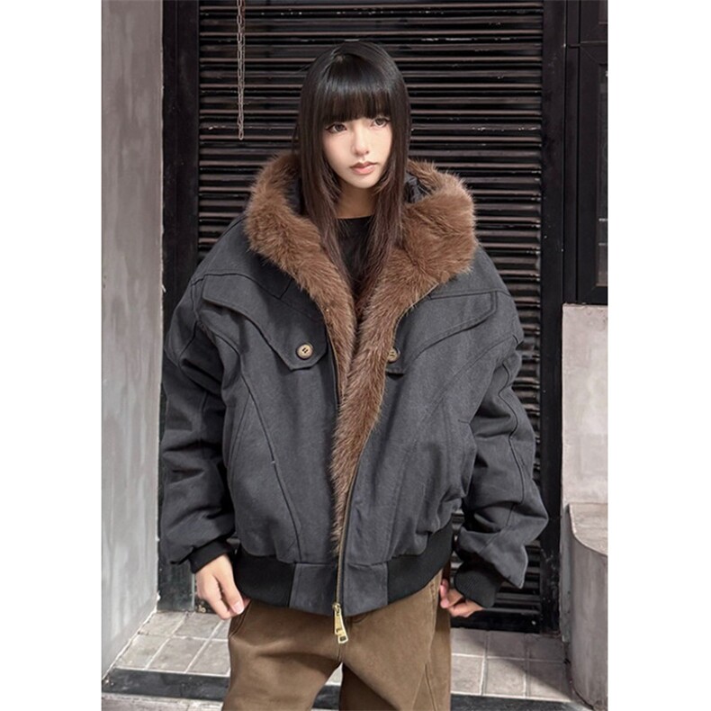立体剪裁座山雕棉服男女冬季加厚毛领外套情侣连帽夹克M6058,男装夹克,星座1116A（原606A-3）