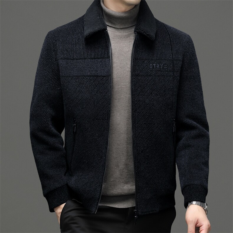 冬季新款男士羊毛毛领可脱卸羽绒服加厚保暖中年休闲外套男装,男装羽绒服,电商B212（原钱塘6029）
