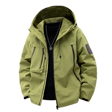 中性风工装冲锋衣男高品纯色宽松夹克外套DSA157B-J91-P60，男装夹克，电商A157B