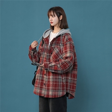 现货中性春季宽松连帽毛呢夹克潮小香风外套XZ811A-JK3016-P75，男装夹克，星座811A