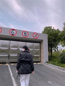 韩系荷叶边中长款羽绒图片