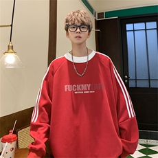 美式三杠条纹复圆领卫衣秋冬男女宽松长袖SW2468-P45控6850棉，男装卫衣，电商B370